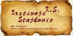 Krstivoje Stajković vizit kartica